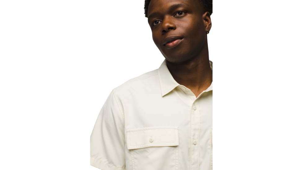 prAna Lost Sol Short Sleeve Shirt Standard Fit - Mens, Chalk, XXL, 1972351-101-ST-XXL