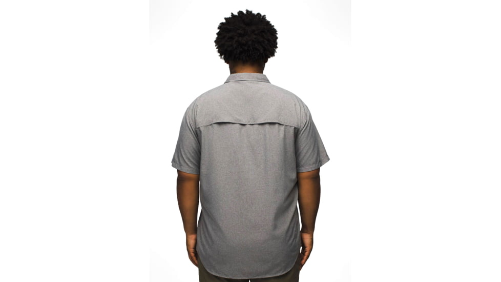 prAna Lost Sol Short Sleeve Shirt Standard Fit - Mens, Heather Grey, XXL, 1972351-020-ST-XXL