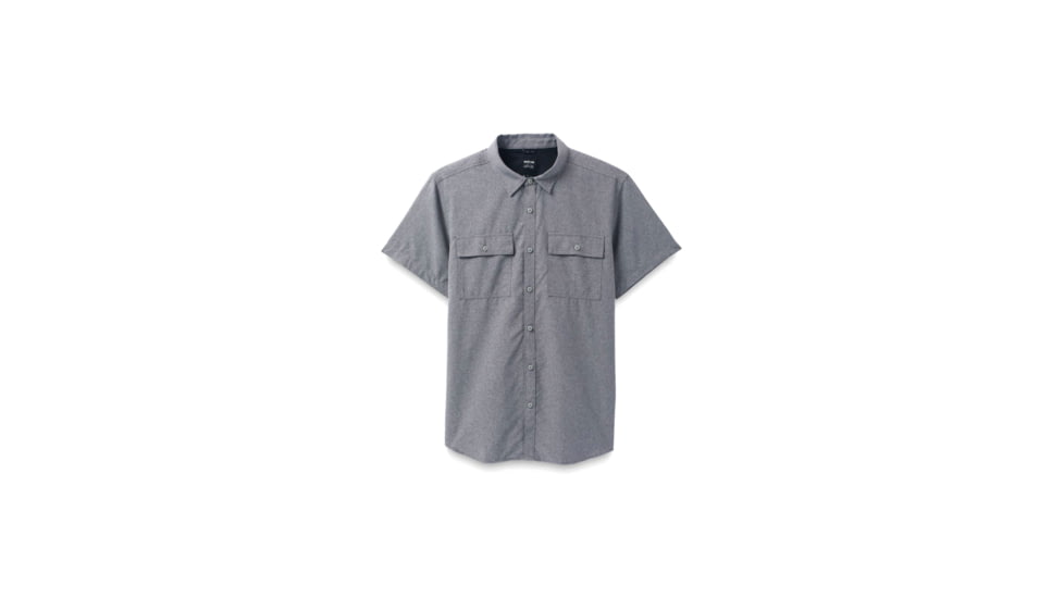 prAna Lost Sol Short Sleeve Shirt Standard Fit - Mens, Heather Grey, XXL, 1972351-020-ST-XXL