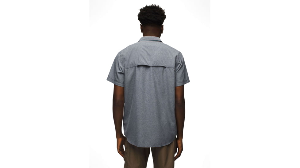 prAna Lost Sol Short Sleeve Shirt Standard Fit - Mens, Nautical Heather, S, 1972351-400-ST-S
