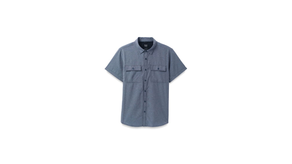 prAna Lost Sol Short Sleeve Shirt Standard Fit - Mens, Nautical Heather, S, 1972351-400-ST-S