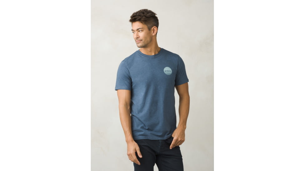 Prana Transition Short Sleeve Mens, Denim Heather, Small, M11180470-DEHT-S