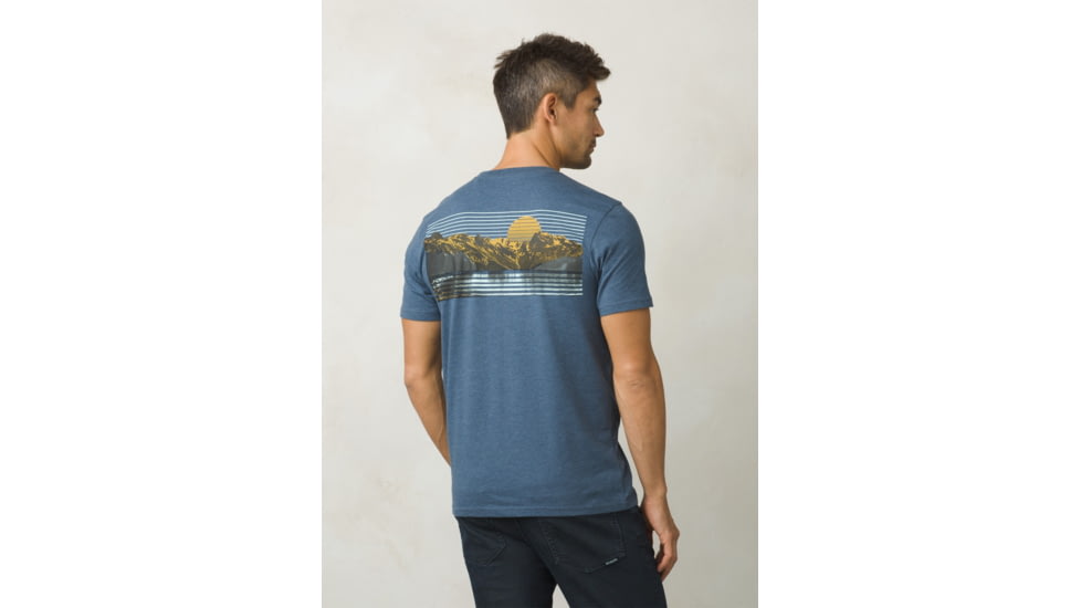 Prana Transition Short Sleeve Mens, Denim Heather, Small, M11180470-DEHT-S