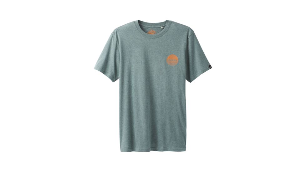prAna Transition Short Sleeve Mens, Starling Green Heather, Medium, M11180470-SRHT-M