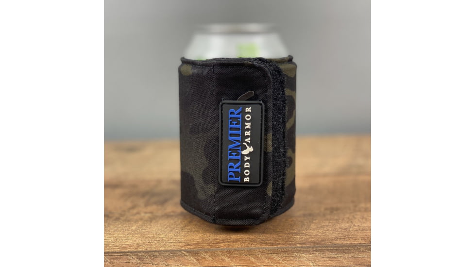 Premier Body Armor Bulletproof Koozie, Level II, MultiCam Black, One Size, Koozie-BlkMc