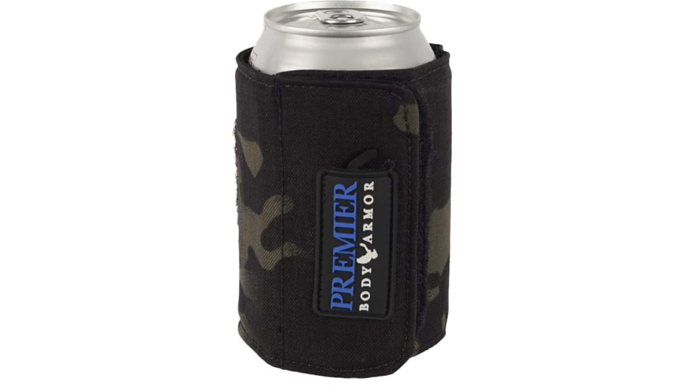 Premier Body Armor Bulletproof Koozie, Level II, MultiCam Black, One Size, Koozie-BlkMc