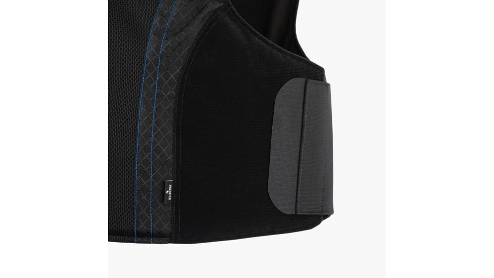 Premier Body Armor Concealable Armor Vest w/ Level IIIA Panel, Black With Blue Stitching, Large, CAV-BLACK-LARGE