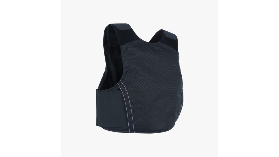 Premier Body Armor Concealable Armor Vest w/ Level IIIA Plate - Womens, Black With Light Purple Stitching, Extra Large, CAV-F-BLACK-XL