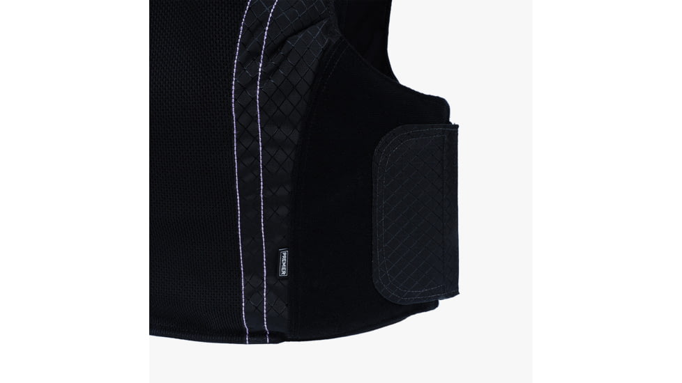 Premier Body Armor Concealable Armor Vest w/ Level IIIA Plate - Women's, Black With Light Purple Stitching, Extra Large, CAV-F-BLACK-XL