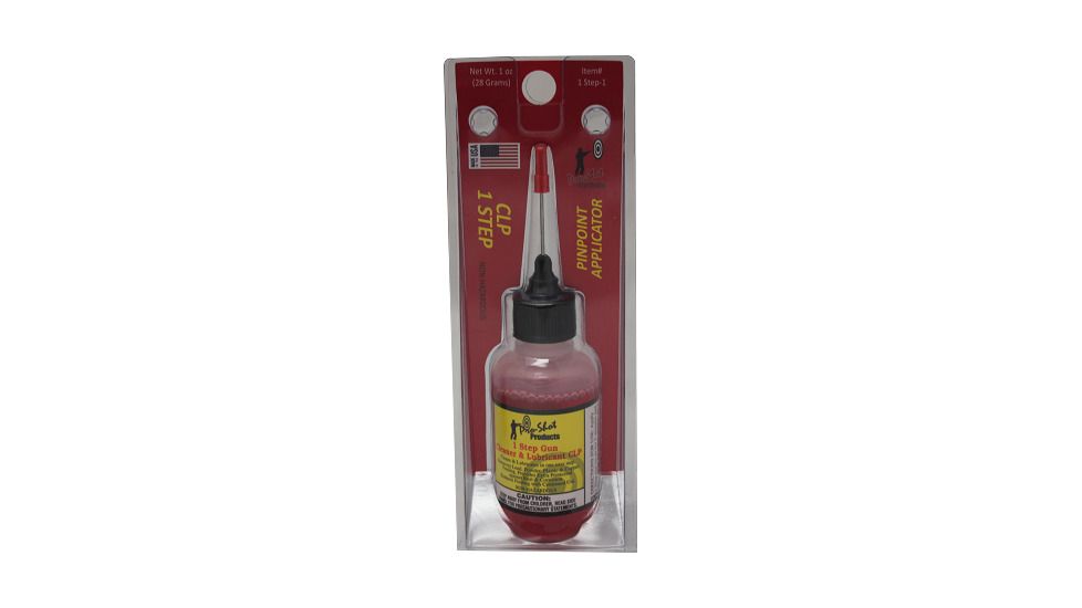 Pro-Shot 1 Step Gun Cleaner and Lubricant - 1 Step Solvent/Lube, Red, 1 oz. Needle Oiler 1STEP-1 NEEDLE