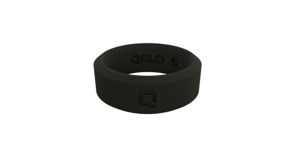QALO Womens Standard Modern Silicone Ring, Black, 5 QS9-FSB05