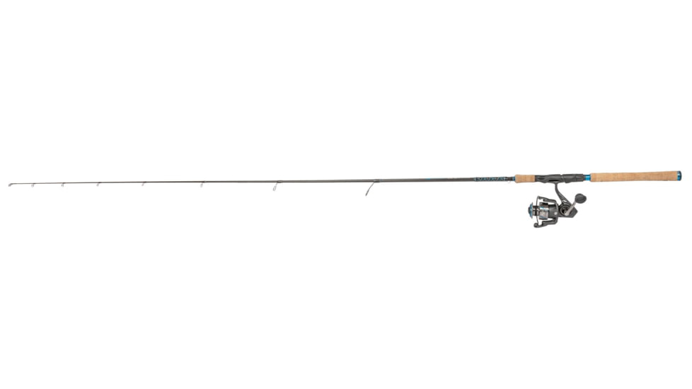 Quantum Benchmark Spinning Reel and Rod Combo, 7ft, 1-PC, Medium-Light, Fast Rod, Graphite Composite Blank, SZ 3000 Reel, 5+1 Bearings, 6.2-1 Ratio, Silver/Blue, BK3000701ML815.P2