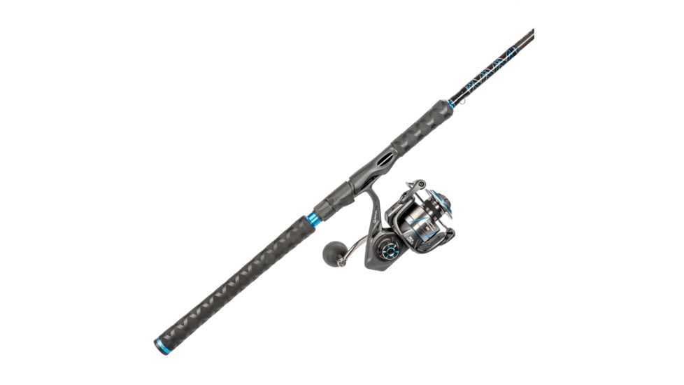 Quantum Benchmark Spinning Reel and Rod Combo, 7ft, 1-PC, Medium, Fast Rod, Graphite Composite Blank, SZ 5000 Reel, 5+1 Bearings, 5.6-1 Ratio, Silver/Blue, BK5000701M1220.P2