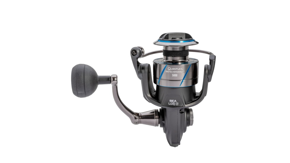 Quantum Benchmark Spinning Reel and Rod Combo, 7ft, 1-PC, Medium, Fast Rod, Graphite Composite Blank, SZ 5000 Reel, 5+1 Bearings, 5.6-1 Ratio, Silver/Blue, BK5000701M1220.P2