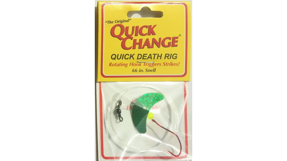 Quick Change Quick Death- 1 1/2in Wing Rig- SZ 2 Quick Death Hook- 66in 14# test -Green, QW24