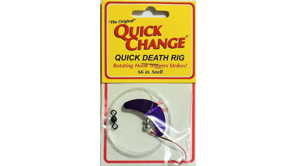 Quick Change Quick Death- 1 1/2in Wing Rig- SZ 2 Quick Death Hook- 66in 14# test - Purple, QW26