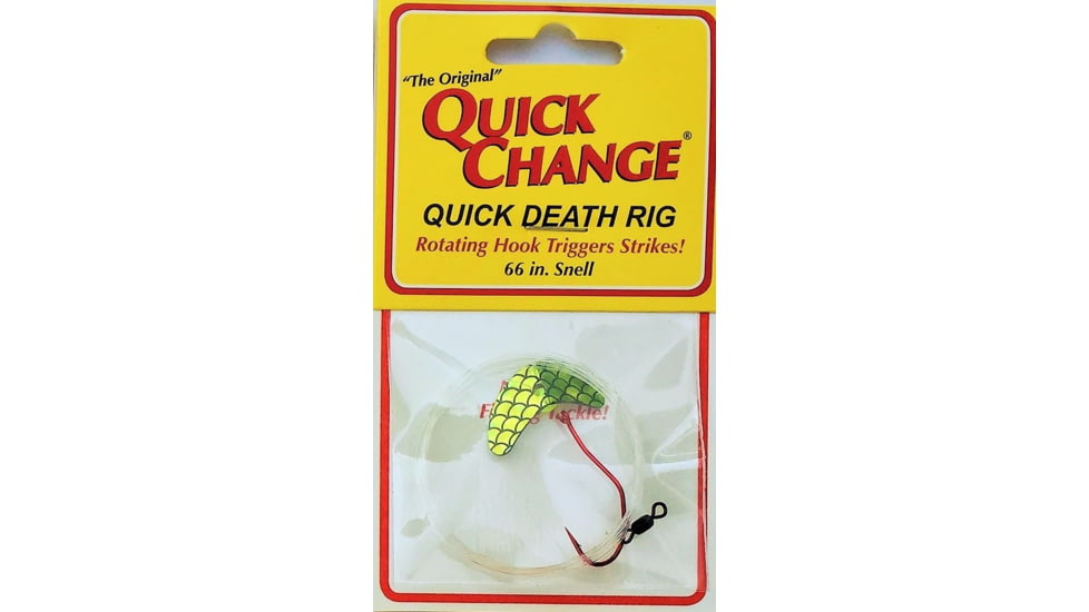 Quick Change Quick Death- 1in Wing Rig- SZ 2 Quick Death Hook- 66in 14# test - Chart., QW3