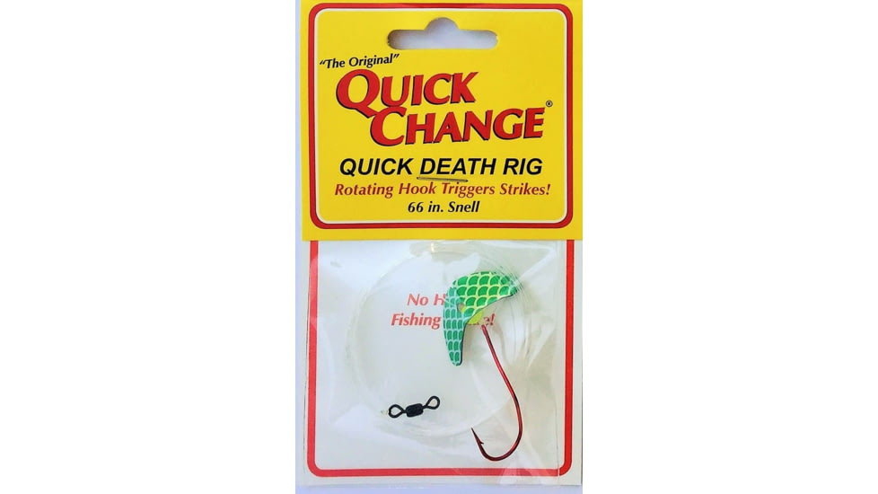 Quick Change Quick Death- 1in Wing Rig- SZ 2 Quick Death Hook- 66in 14# test - Green, QW4