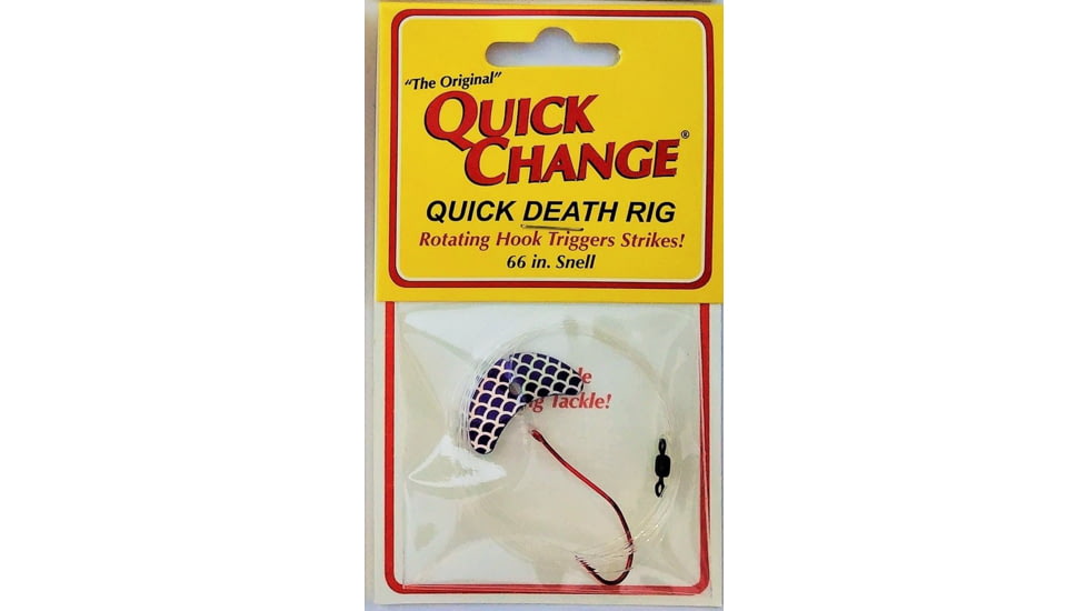 Quick Change Quick Death- 1in Wing Rig- SZ 2 Quick Death Hook- 66in 14# test - Purple, QW6