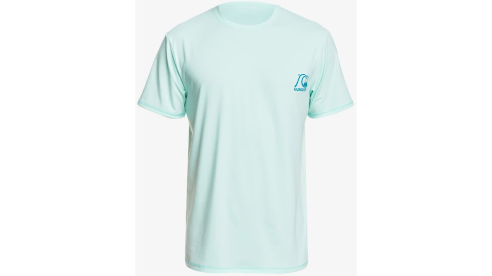 Quiksilver Heritage Short Sleeve UPF 50 Surf Tee - Mens, Beach Glass, Medium, EQYWR03236-GCZ0-M