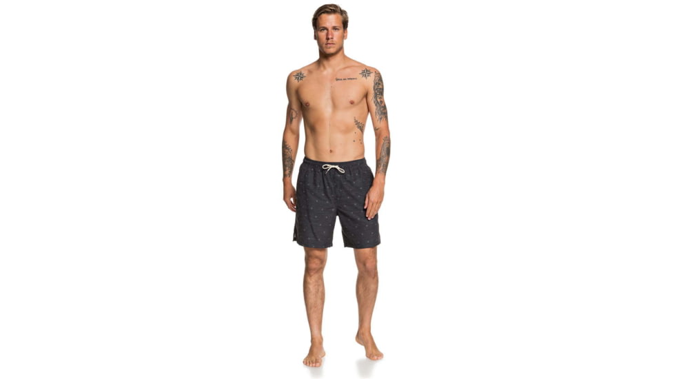 Quiksilver Waterman Airbourne Fishes 18 Volleys Shorts - Mens, Black, Medium, EQMJV03058-KVJ6-M