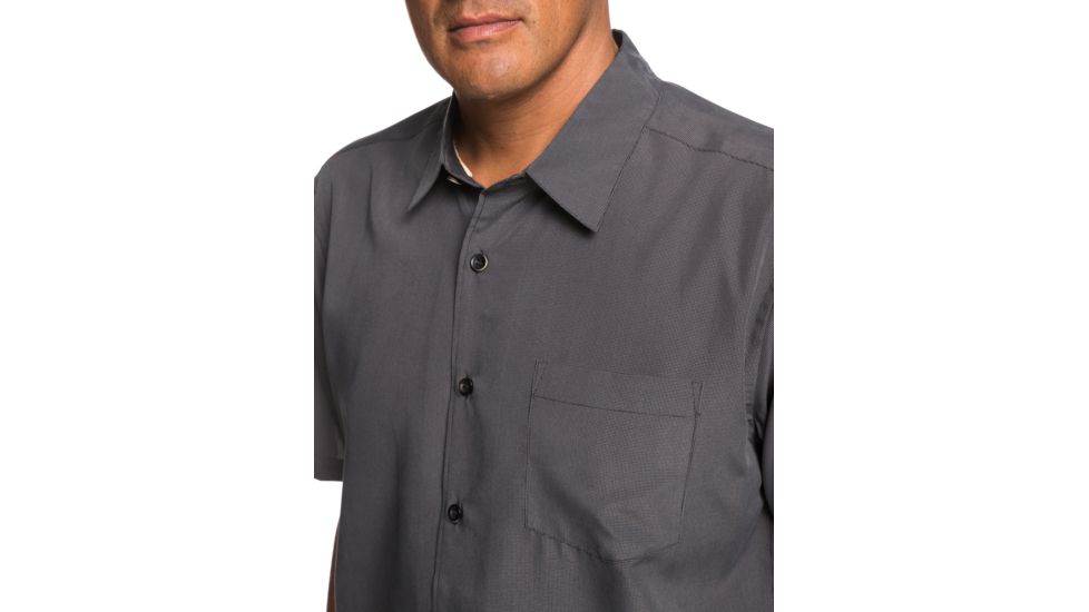 Quiksilver Waterman Cane Island Short Sleeve Shirt - Mens, Black, Small, EQMWT03234-KVJ0-S