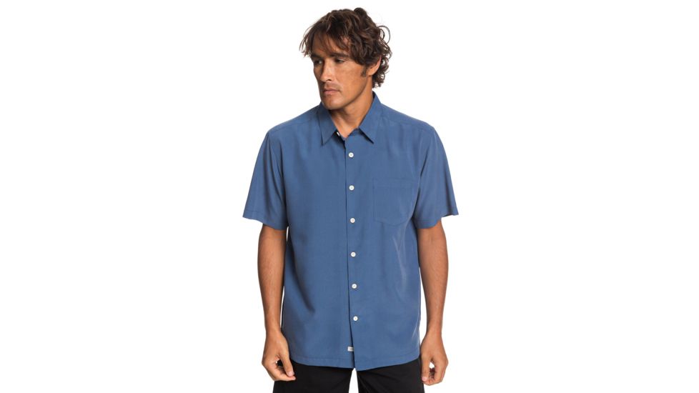 Quiksilver Waterman Cane Island Short Sleeve Shirt - Mens, Parisian Night, Large, EQMWT03234-BYP0-L