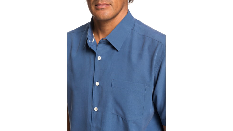 Quiksilver Waterman Cane Island Short Sleeve Shirt - Mens, Parisian Night, Large, EQMWT03234-BYP0-L