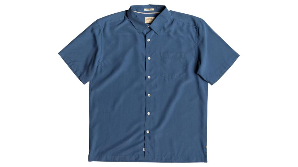 Quiksilver Waterman Cane Island Short Sleeve Shirt - Mens, Parisian Night, Large, EQMWT03234-BYP0-L