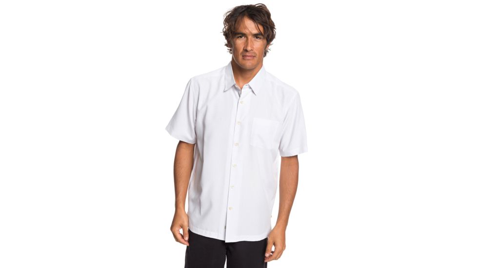 Quiksilver Waterman Cane Island Short Sleeve Shirt - Mens, White, Medium, EQMWT03234-WBB0-M