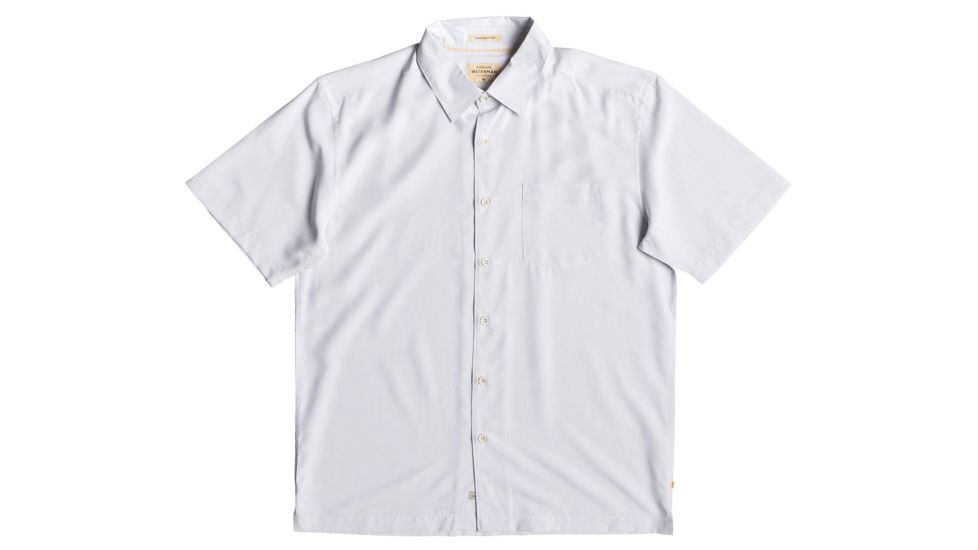 Quiksilver Waterman Cane Island Short Sleeve Shirt - Mens, White, Medium, EQMWT03234-WBB0-M