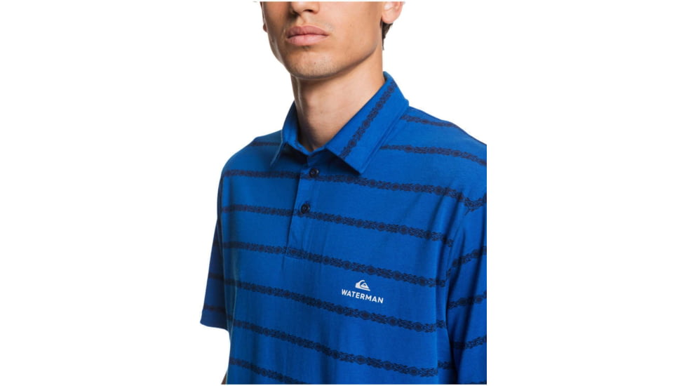 Quiksilver Waterman Free Cast Short Sleeve Polo Shirt - Mens, Classic Blue, Medium, EQMKT03075-BRL6-M
