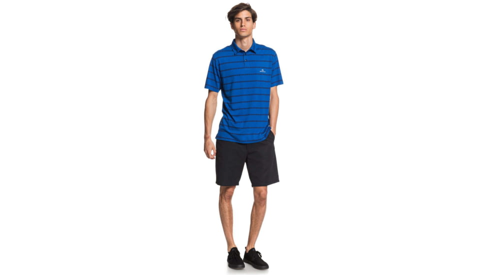 Quiksilver Waterman Free Cast Short Sleeve Polo Shirt - Mens, Classic Blue, Medium, EQMKT03075-BRL6-M