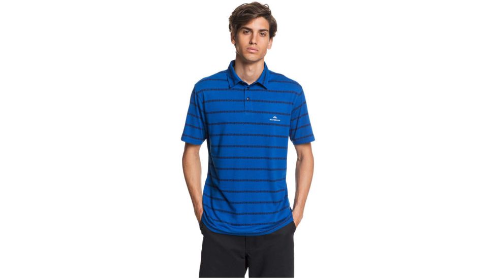 Quiksilver Waterman Free Cast Short Sleeve Polo Shirt - Mens, Classic Blue, Medium, EQMKT03075-BRL6-M