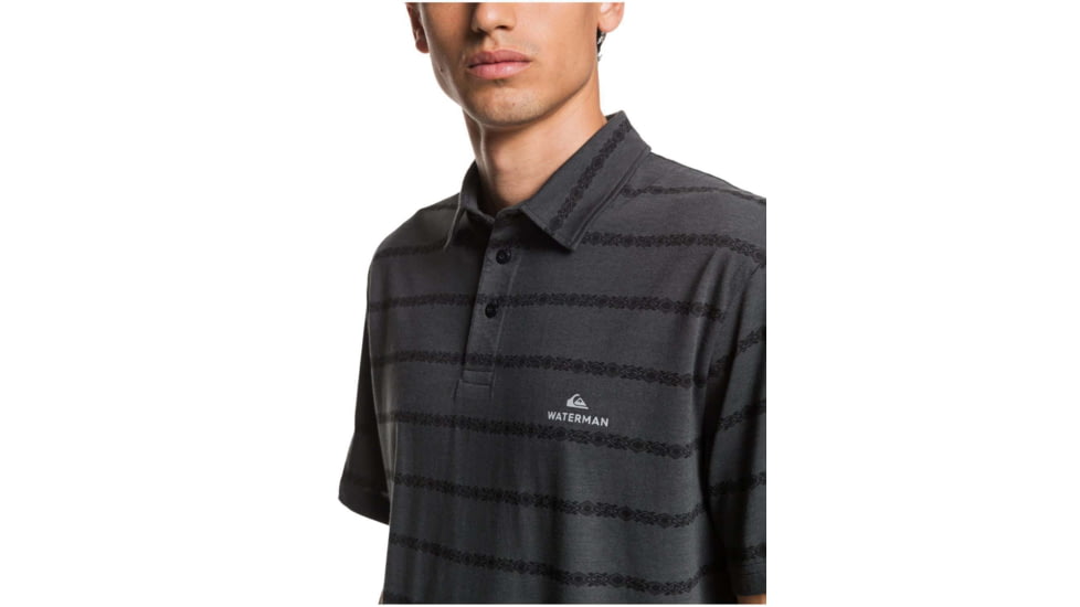 Quiksilver Waterman Free Cast Short Sleeve Polo Shirt - Mens, Dark Shadow, Extra Large, EQMKT03075-KVJ6-XL
