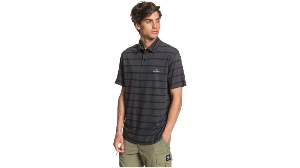 Quiksilver Waterman Free Cast Short Sleeve Polo Shirt - Mens, Dark Shadow, Extra Large, EQMKT03075-KVJ6-XL