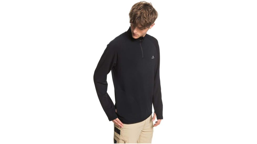 Quiksilver Waterman Open Ocean Long Sleeve Half-Zip Top - Mens, Black, Medium, EQMKT03076-KVJ0-M