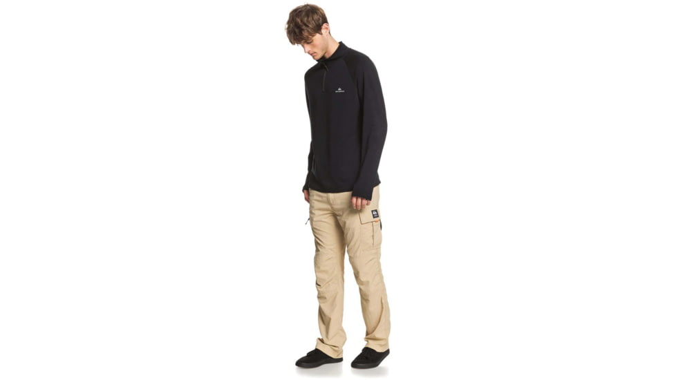 Quiksilver Waterman Open Ocean Long Sleeve Half-Zip Top - Mens, Black, Medium, EQMKT03076-KVJ0-M