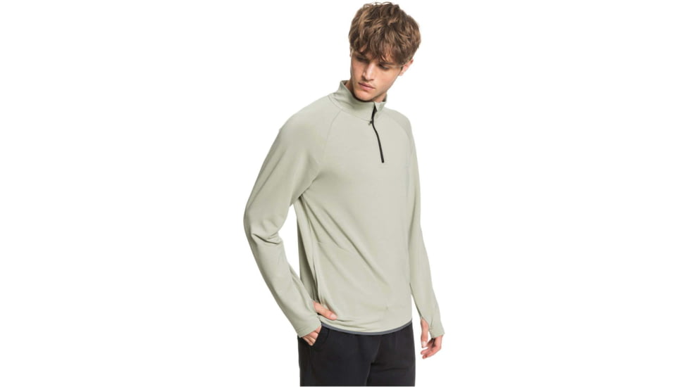 Quiksilver Waterman Open Ocean Long Sleeve Half-Zip Top - Mens, Seagrass, Medium, EQMKT03076-GHJ0-M