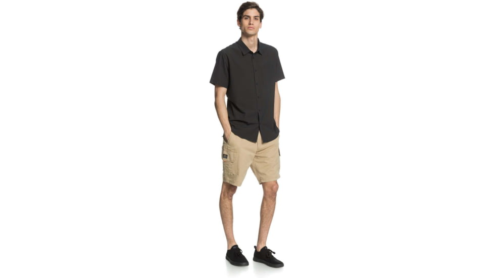 Quiksilver Waterman Tech Tides Short Sleeve UPF 30 Shirt - Mens, Black, Extra Large, EQMWT03225-KVJ0-XL