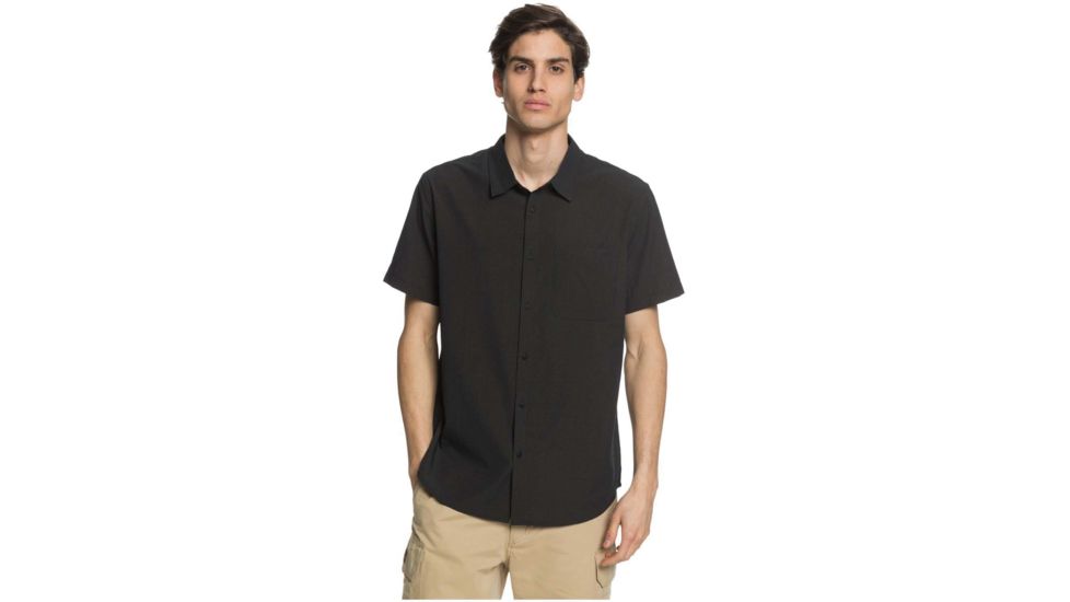 Quiksilver Waterman Tech Tides Short Sleeve UPF 30 Shirt - Mens, Black, Extra Large, EQMWT03225-KVJ0-XL