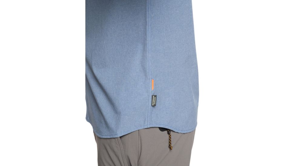 Quiksilver Waterman Tech Tides Short Sleeve UPF 30 Shirt - Mens, Blue Shadow Marl, Large, EQMWT03225-BKQH-L