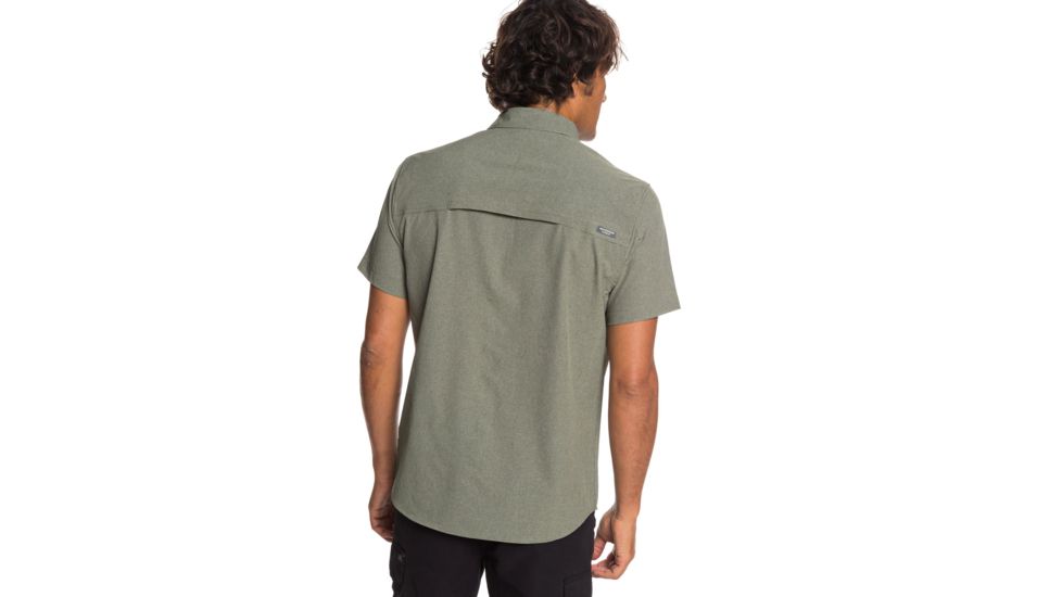 Quiksilver Waterman Tech Tides Short Sleeve UPF 30 Shirt - Mens, Ivy Green Marl, Small, EQMWT03225-CRBH-S