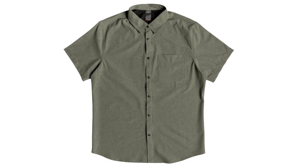 Quiksilver Waterman Tech Tides Short Sleeve UPF 30 Shirt - Mens, Ivy Green Marl, Small, EQMWT03225-CRBH-S