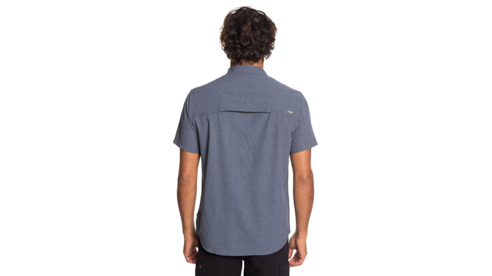 Quiksilver Waterman Tech Tides Short Sleeve UPF 30 Shirt - Mens, Parisian Night Marl, Medium, EQMWT03225-BYPH-M
