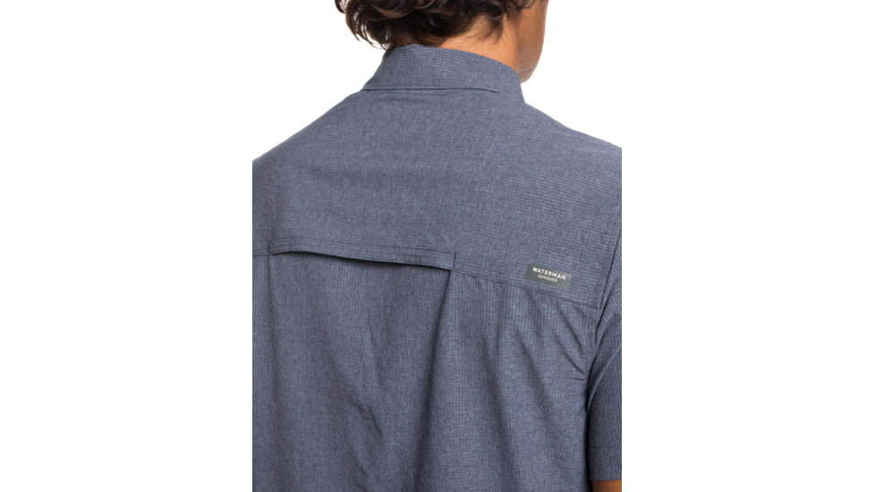 Quiksilver Waterman Tech Tides Short Sleeve UPF 30 Shirt - Mens, Parisian Night Marl, Medium, EQMWT03225-BYPH-M
