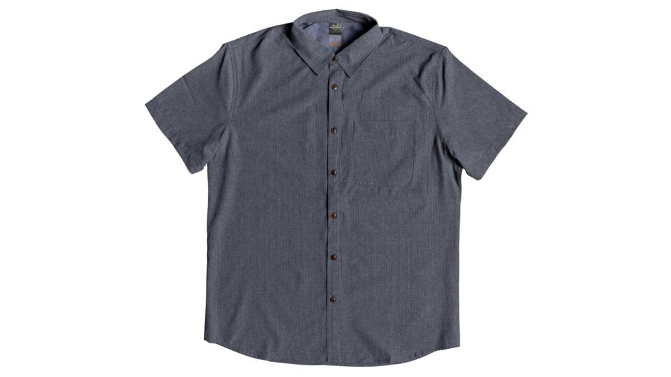 Quiksilver Waterman Tech Tides Short Sleeve UPF 30 Shirt - Mens, Parisian Night Marl, Medium, EQMWT03225-BYPH-M