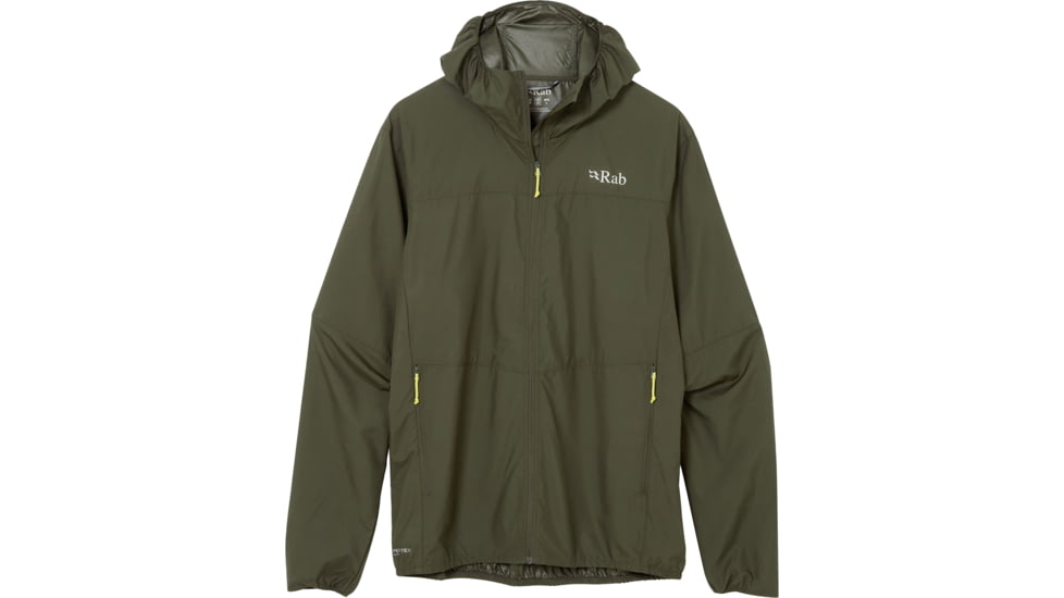 Rab Windgather Hooded Jacket - Mens, Army, Extra Large, QWS-84-ARM-XLG