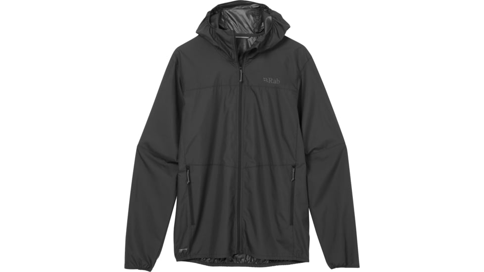 Rab Windgather Hooded Jacket - Mens, Black, Large, QWS-84-BLK-LRG