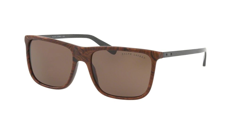 Ralph Lauren RL8157 Sunglasses 539973-58 - Briar Root Vintage Effect Frame, Brown Lenses